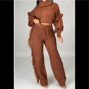 Tassel Sweater Set- Caramel